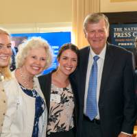 President Haas with Marcia and attendees